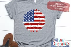 Fourth of July SVG | Flag Sunflower | Shirt Design Product Image 3