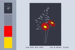 Flower svg, Cut file, Flower svg, Layered SVG, Floral tattoo Product Image 1