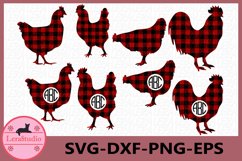 Chicken SVG, Buffalo Plaid Svg, Chicken Monogram Svg Product Image 1