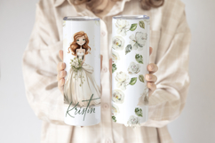 Two Skinny Tumbler Mockup -woman holding tumbler Product Image 3