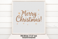 Golden Merry Christmas quote sublimation design clipart png Product Image 2