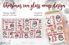 Santa Claus with Christmas quotes design can glass wrap 16oz Product Image 1