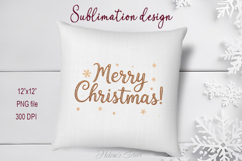 Golden Merry Christmas quote sublimation design clipart png Product Image 3