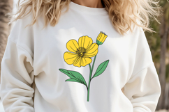 Wild flower buttercup clipart |Vintage Summer flower graphic Product Image 1