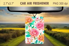 Rose pattern Air Freshener Car|Car air freshener sublimation Product Image 1