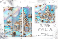 Christmas tree tumbler wrap 20oz sublimation | Magic forest Product Image 1