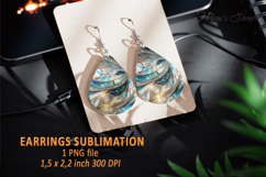 Gold Aquamarine Ocean earrings design| Teardrop earring png Product Image 1