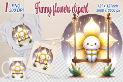 Cute flower clipart | Funny floral summer girly designs Product Image 1