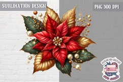 Christmas Poinsettia Flower Sublimation PNG winter Decor Product Image 1