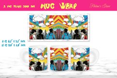 Pop art mug wrap sublimation |Cloudy comic mug wrap design Product Image 1