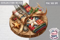 Christmas Patchwork Sublimation Design PNG Glitter Shine Product Image 1