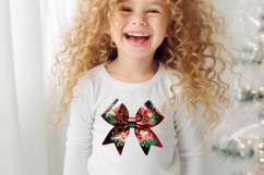 Christmas coquette bows design|Red Green bow T-shirt clipart Product Image 3