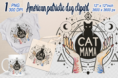 Cute black cat clipart |Cat mom sublimation design Product Image 1