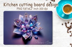 3d Crystal flower cutting board sublimation | Glass board Product Image 1