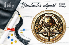 Graduate sublimation png| Graduating vintage postage stamp Product Image 1