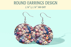 Spring Flowers earrings | Floral Round Earring sublimation Product Image 1
