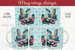 Cute butterfly mug wrap sublimation 15oz 11oz | Summer vibes Product Image 1