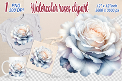 Watercolor Aesthetic Roses Clipart | Amazing bright Flower Product Image 1