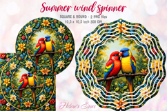 Cute birds windspinner |Lovebirds Wind spinner sublimation Product Image 1