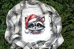 Christmas raccoon clipart sublimation PNG|Funny animal face Product Image 2