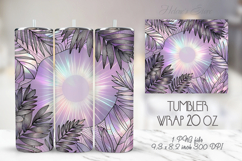 3d Lilac pastel floral tumbler 20oz wrap sublimation designs Product Image 1