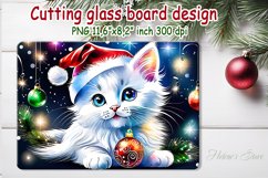 Christmas cutting board | Cute kitten playing with ornaments Product Image 1