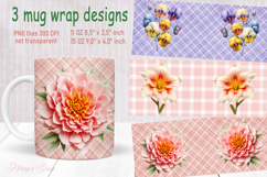 Vintage summer flowers design mug wrap 15 oz 11 oz png Product Image 1