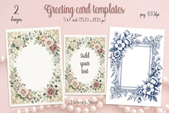 Vintage floral frame for cardmaking | Scrapbooking templates Product Image 1