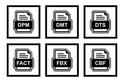 Set Of File Formats Icons Product Image 1