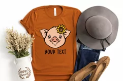 Pig face svg Pig svg Baby farm animals svg Sunflower svg Product Image 7