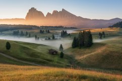 Beautiful misty sunrise in mountains Product Image 1