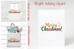 Bright Merry Christmas quote sublimation design clipart png Product Image 2