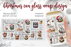 Marry Christmas glass can wrap 16oz BUNDLE|Cute xmas designs Product Image 7