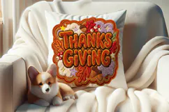 Thanksgiving day Chenille Embroidered Patch Puffy design PNG Product Image 3