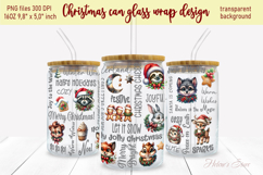 Christmas quotes and cute animals design can glass wrap 16oz Product Image 2