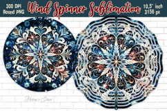 Christmas Snowflake Wind Spinner wrap sublimation design png Product Image 1