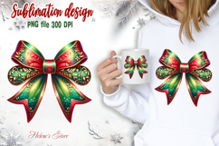 Christmas coquette bows design|Red Green bow T-shirt clipart Product Image 2