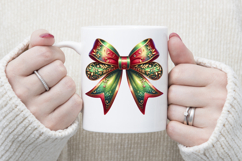 Christmas coquette bows design|Red Green bow T-shirt clipart Product Image 3
