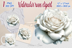 Watercolor Aesthetic Roses Clipart | Amazing bright Flower Product Image 1