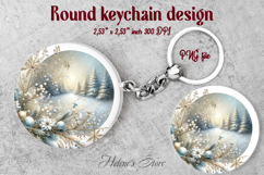 Christmas round keychain design | Christmas tree Car coaster Product Image 1
