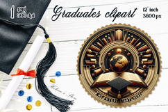 Graduate sublimation png| Graduating vintage postage stamp Product Image 1