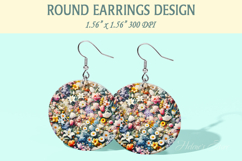 Spring Flowers earrings | Floral Round Earring sublimation Product Image 1