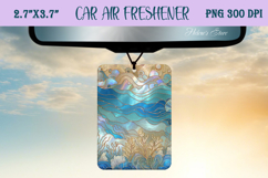 Blue &amp; gold iridescent ocean Air Freshener Car sublimating Product Image 1
