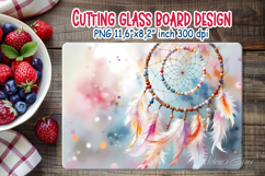 Boho dreamcatcher kitchen glass cutting board sublimation Product Image 2