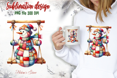 Cute snowman clipart | Retro patchwork t shirt designs png Product Image 1