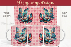 Cute butterfly mug wrap sublimation 15oz 11oz | Summer vibes Product Image 1