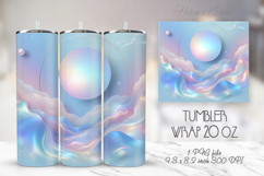 Light aqua pastel tumbler 20oz wrap sublimation design png Product Image 1