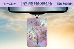 Iridescent floral pattern Air Freshener Car sublimating Product Image 1