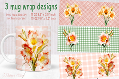 Vintage summer flowers design mug wrap 15 oz 11 oz png Product Image 1