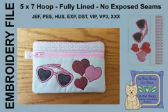 ITH Heart Sunglasses Zipper Bag Zipper Bag - Lined, 5X7 Product Image 1
